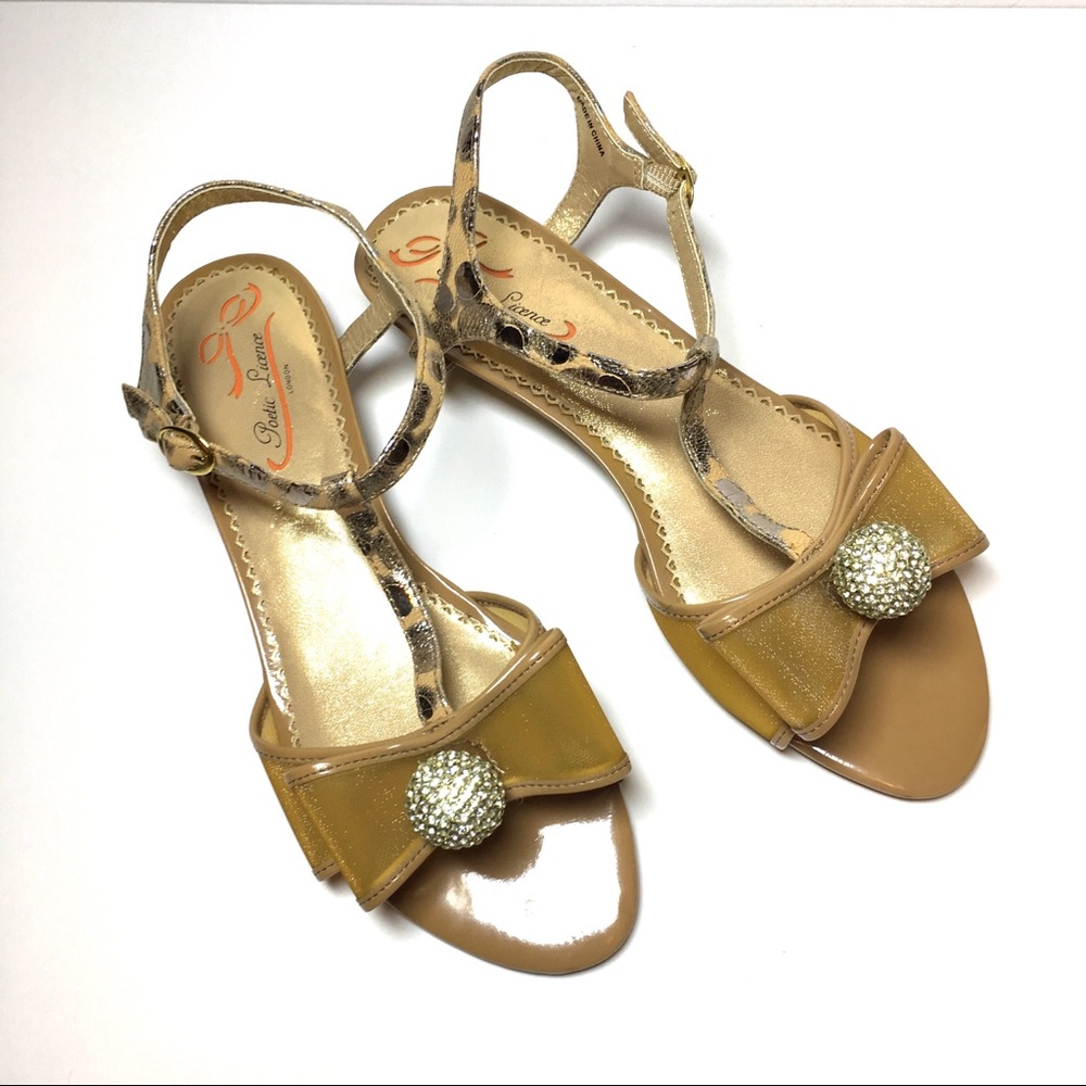Poetic License Crystal Ball Metallic Sandals 7